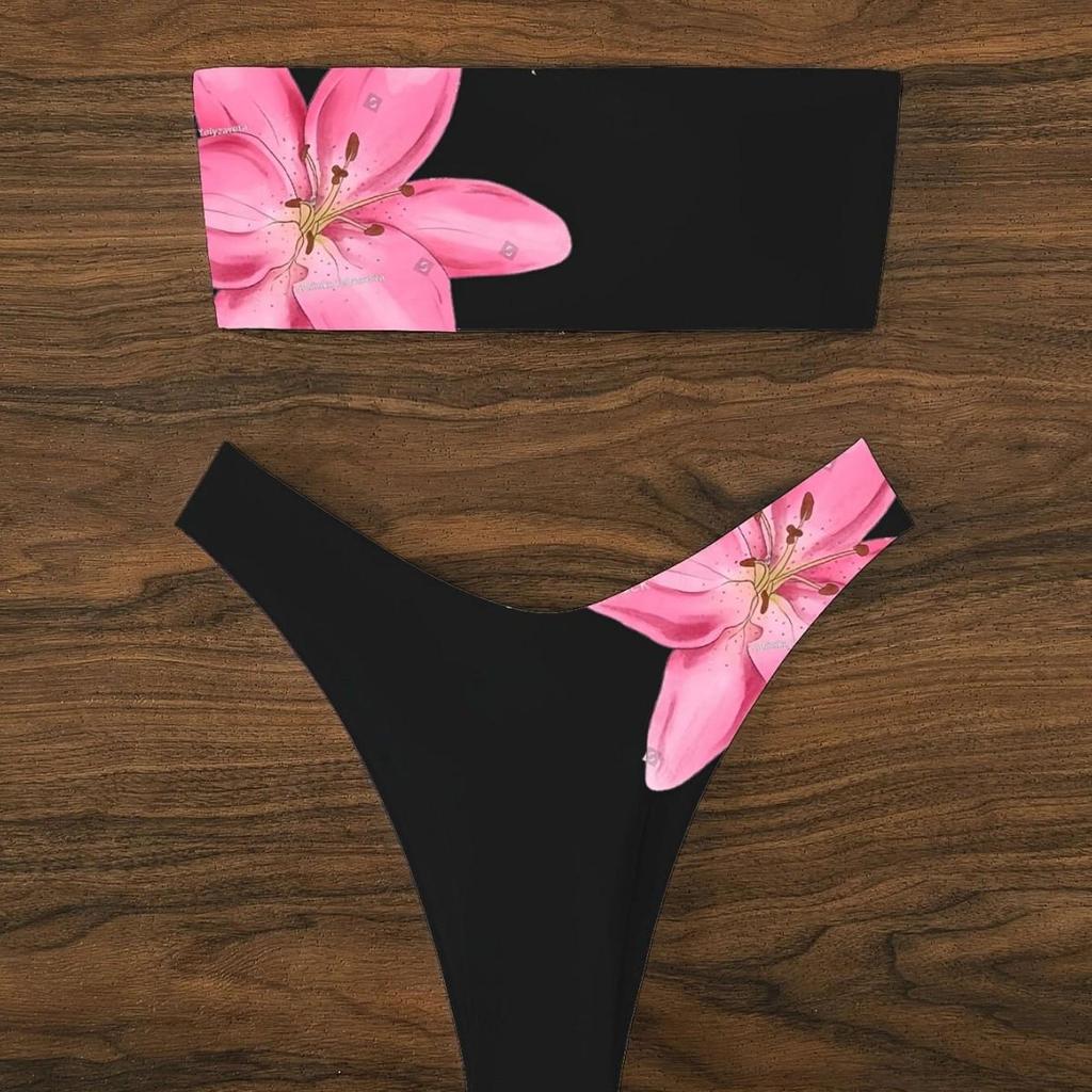 New Arrival: Strapless European & American Printed Triangle Bikini for Women – Sexy & Slimming