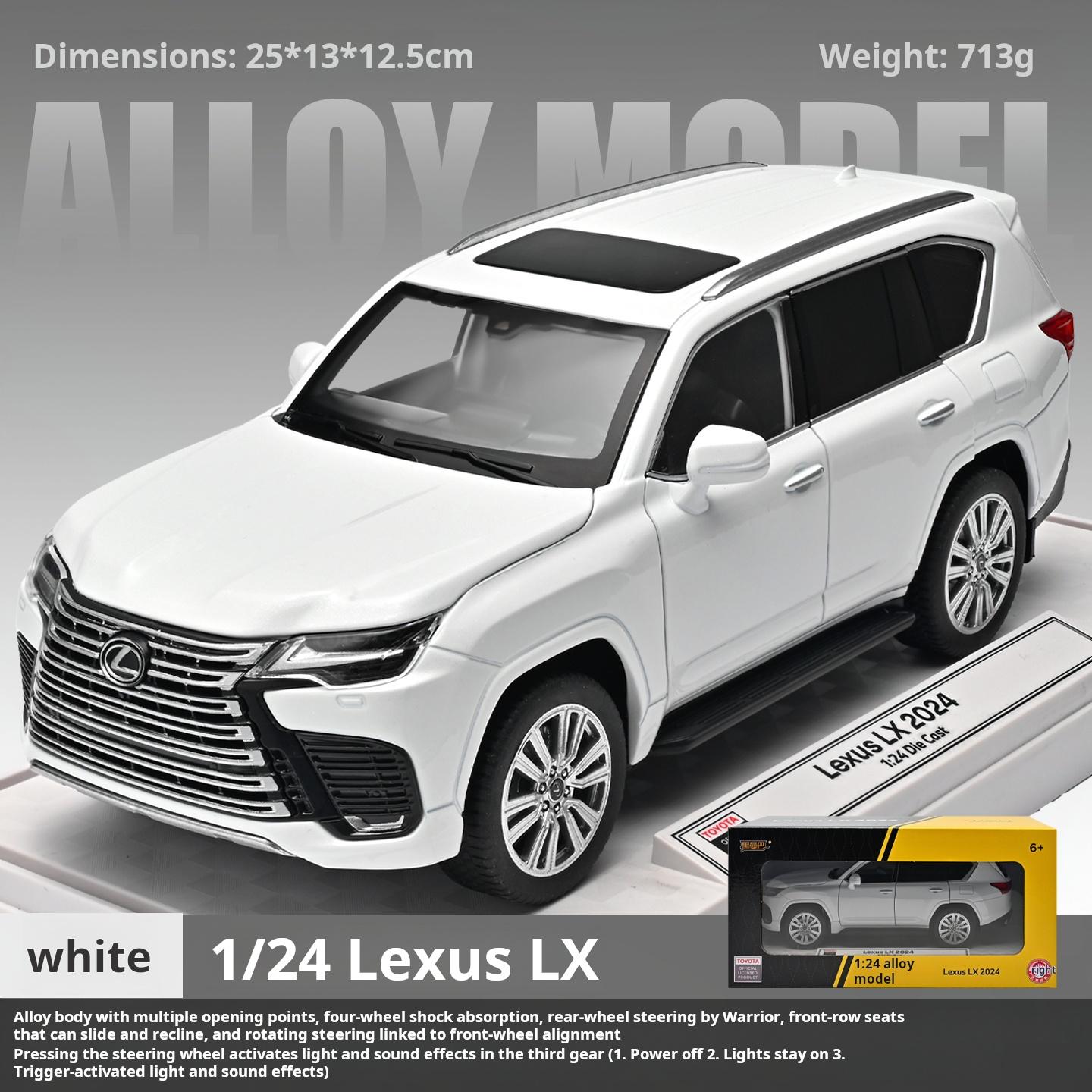 1:24 Offiziell lizenziertes Lexus Lx Diecast Auto 6 Türen Lenkrad Sound Licht Federung Verstellbare Sitze Sammlerspielzeug Geschenk