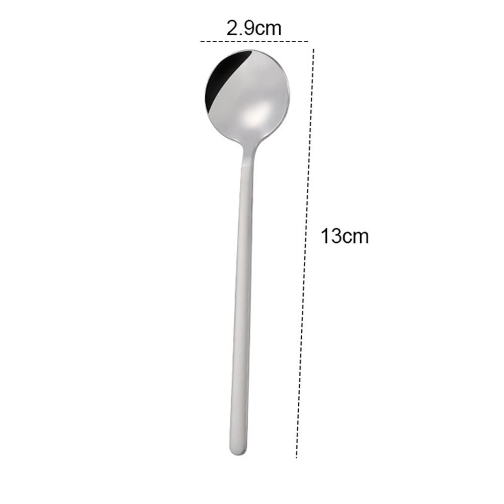 

6 pcs 13Cm Stainless Steel Coffee Spoon Round Mirror Polish Teaspoon For Stirring Sugar Milk Dessert Cappuccino Bistro Home Use серебряный