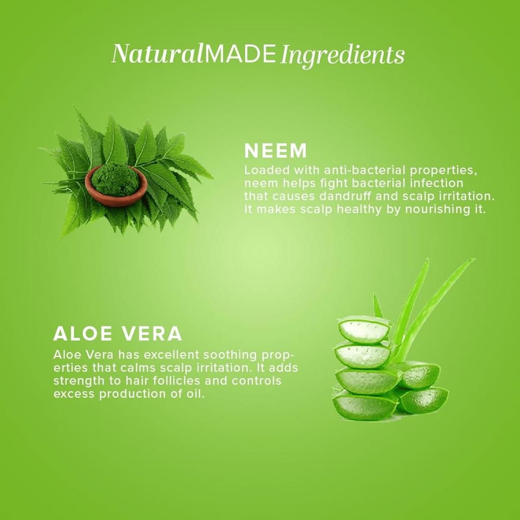 KHADI NATURAL Neem & Aloe Vera Herbal Shampoo 210ml Anti Dandruff Hair Care Strengthens Roots