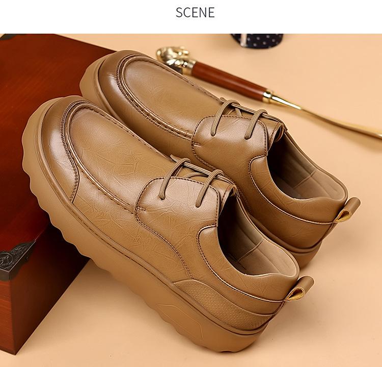 Fashion Spring Autumn Platform Leather Sneakers for Men Low Top Designer Soft-soled Retro Men's Shoes Fashion Casual Driving Shoes Male