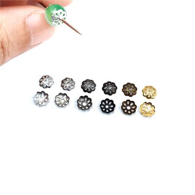 300 ks pro výrobu šperků 6mm duté kuličkové čepičky s květinovým vzorem DIY šperky kovové koncové spojky čepičky komponenty ručně vyráběný materiál