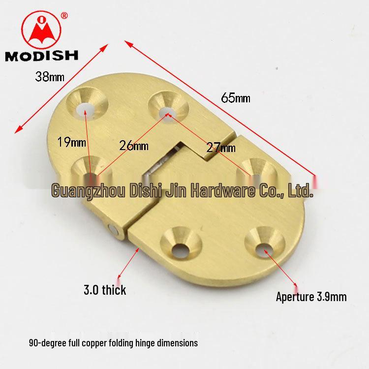 90° Pure Copper Flip-Up Spring Folding Cabinet Door Hinge with Catch Position