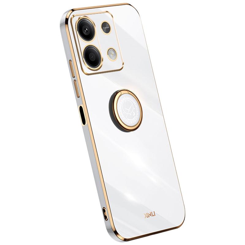 

XINLI For Xiaomi Redmi Note 13 5G TPU Case Kickstand Electroplated Phone Cover Protector White