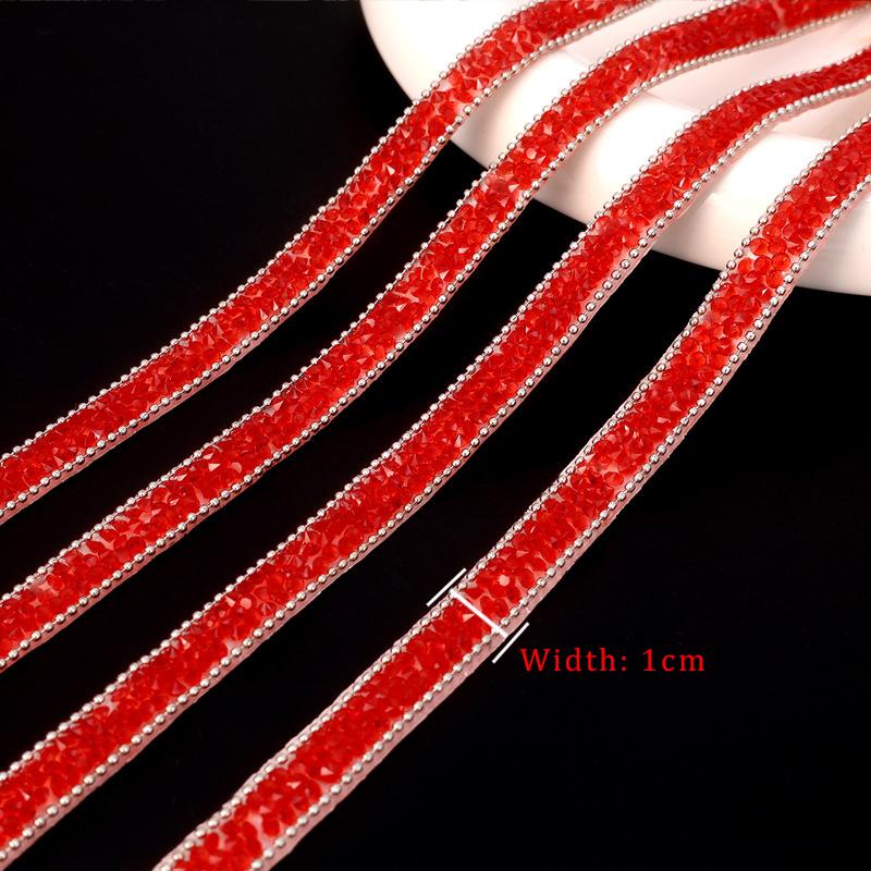 10Yards Resin Rhinestone Ribbons Self Adhesive Diamond Crystal Roll Glitter Belt Bling Party DIY Decorations 1CM Rhinestone