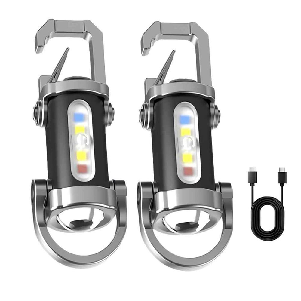 USB Rechargeable Compact Keychain Flashlight with Bright LED Light for Hiking Camping Running and Everyday Use