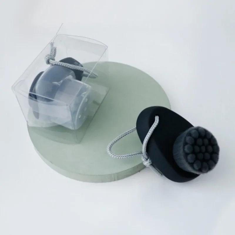 Double Sided Facial Cleansing Brush with Soft Nylon Bristles and Silicone Head for Exfoliation Massage and Gentle Skin Care Tool