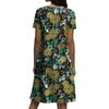 Short Sleeve Boho Dress For Women Casual Loose Fit Summer Sundress Floral Print Dress With Pockets