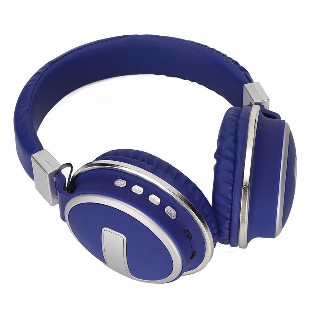 LX‑510BT Bluetooth Headset Folding Plug in Comfortable Leather Ear Cups Music Headphones for PC Phone Blue