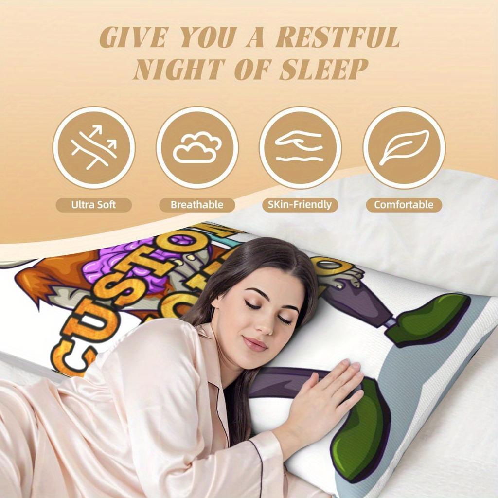 One Piece, Polyester Velvet Pillowcase, Personalized Photo Pillowcase, Fun Style Pillowcase, Double-sided Printing, 20-54 Inches