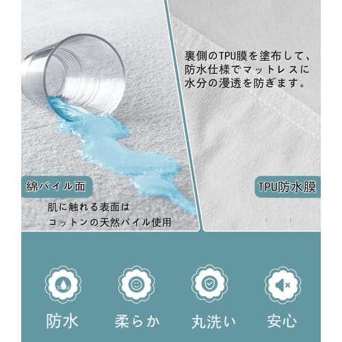 CLEKOD One-Piece Waterproof Fitted Sheet, Semi-Double, Antibacterial, Odor-Resistant, 100% Cotton, for Nursing Care, Bedspread, Mattress Cover, Bedwet