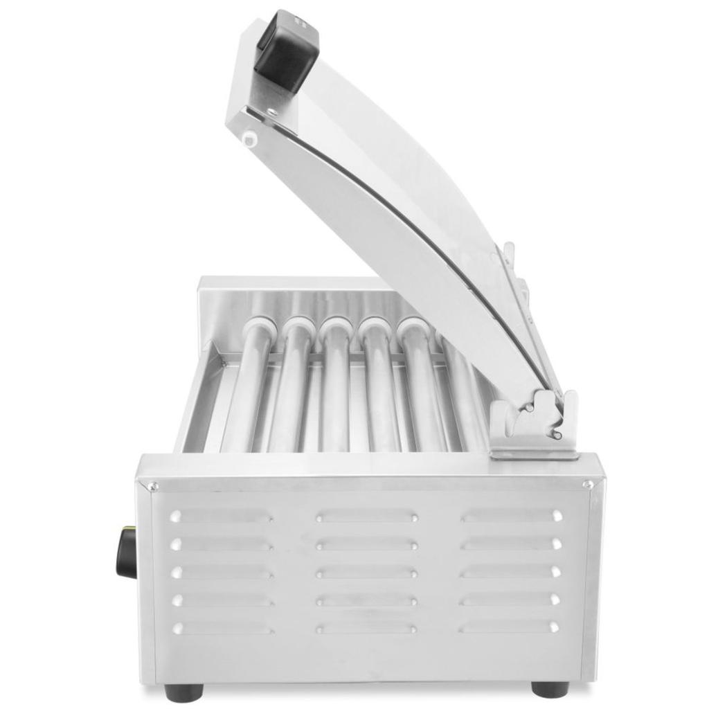 Podgrzewacz Rolkowy Do Parówek Hot-dogów Z Pokrywą 7 Rolek 45 Cm 620 W