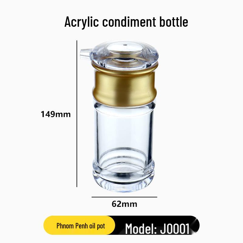 Food Grade Transparent Double-Layer Seasoning Bottle with Lid for Soy Sauce and Vinegar
