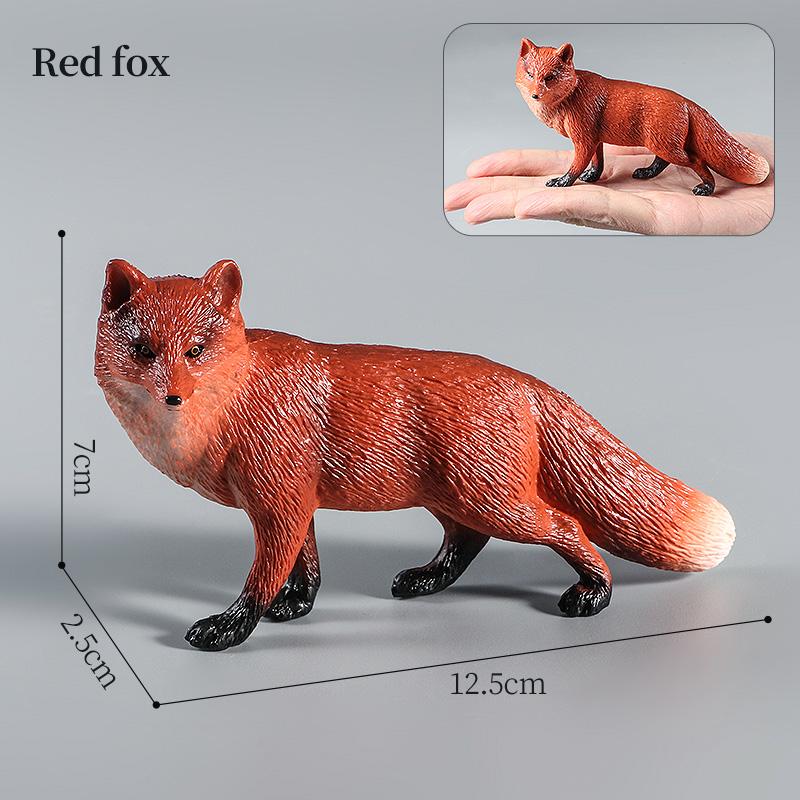 Educational Forest Animals Toy Figurines Set - Wolf Fox Hyena Realistic Jungle Zoo Animal Models Kids Christmas Gift