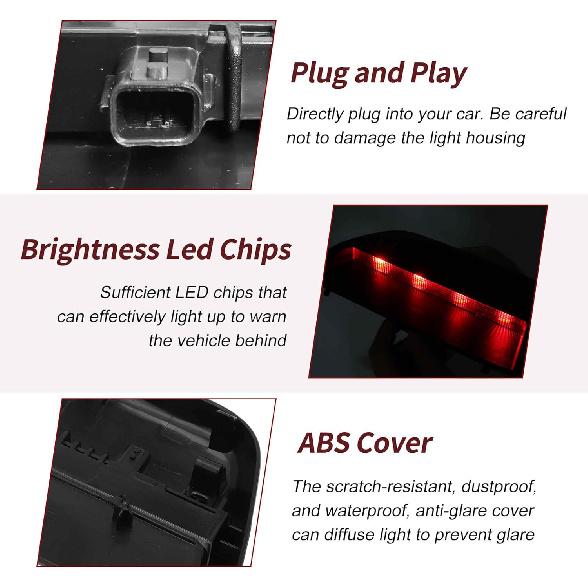 LED Third Brake Light For Nissan Altima 2013-2018 No.265903TS1A/265909HM1A Black 3Rd High Mount Stop Lamp Rear Center High Level Brake Light
