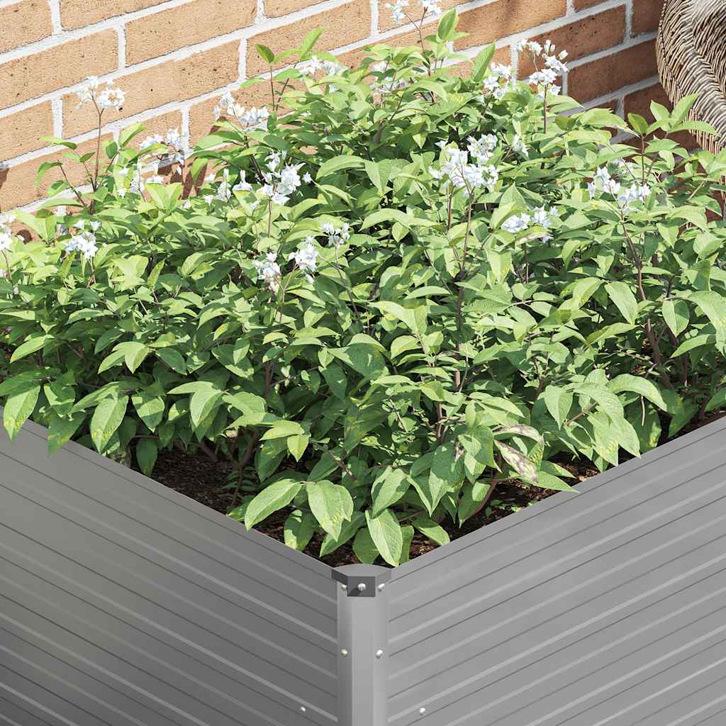 vidaXL Hochbeet 100 x 100 x 77 cm Verzinkter Stahl Grau