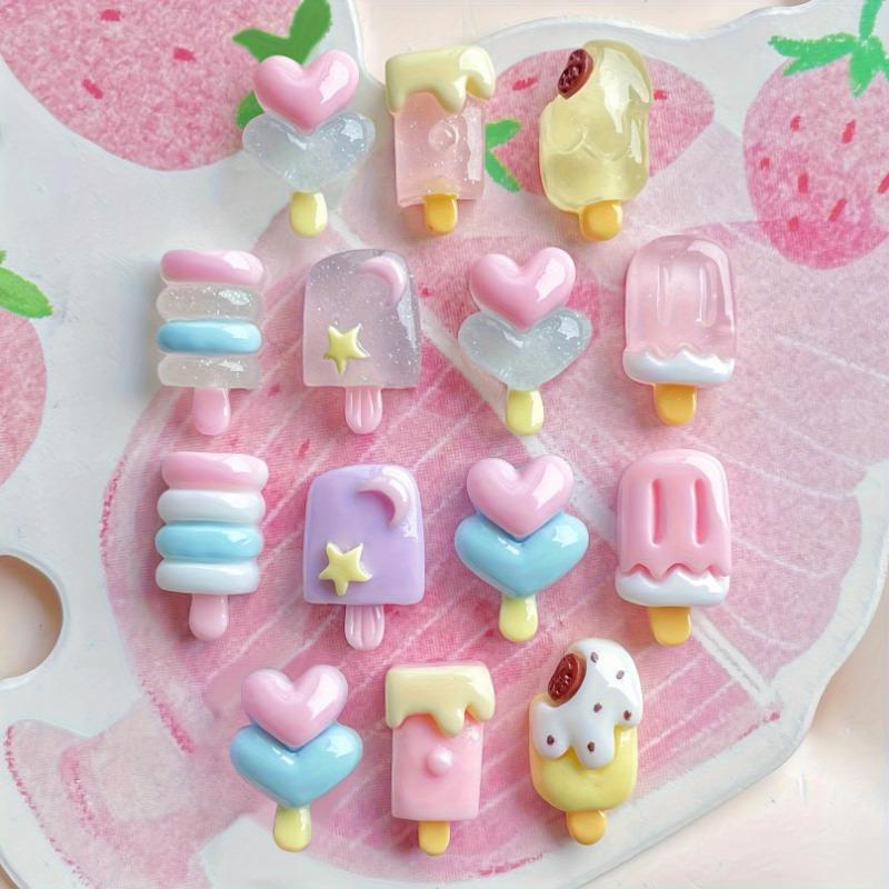 Mini Popsicle Resin Accessories Earrings Nail Art Hair Clips Cream Glue Accessories