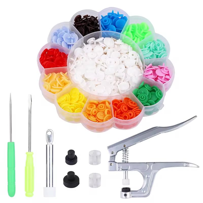 Fenrry 85/150/170/360Sets T5 Plastic Snap Button Fastener Snaps Pliers Sewing Tool Kit Press Machine Resin Garment Accessories