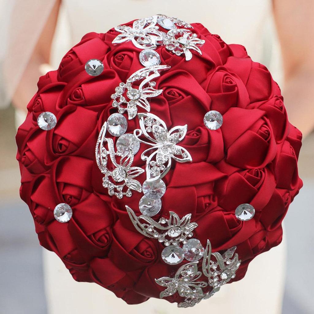 Wifelai Butterfly Drill Ribbon Bridal Bouquet W2216