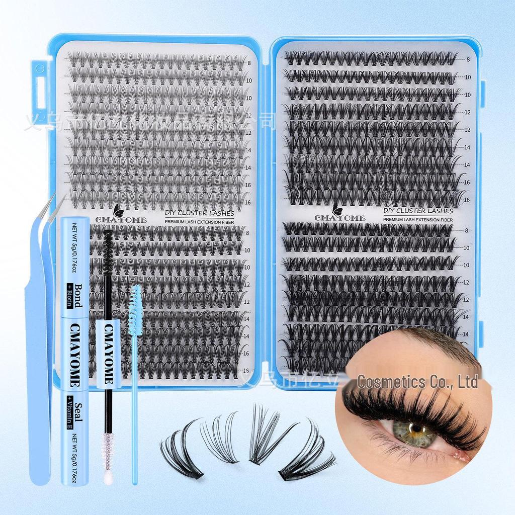 DIY Natural Dense Cluster False Eyelashes, Self-Adhesive 720 Segmented 10150D Curl, Individual Clusters