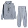Frühling und Herbst Damen Print Conjunto Moletom Feminino Fleece Sportbekleidung Langärmliger Kapuzenpullover mit Taschen Anzug