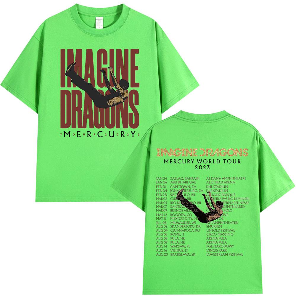 Imagine Dragons Mercury Tour 2022 Concert T Shirt Hip Hop Rock Band Tshirt Men Women Clothing Cotton Loose Short Sleeve T-shirts