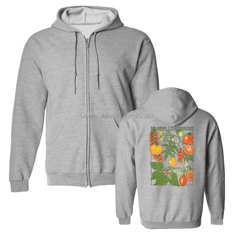 Tomato Printed Hoodie Botanical Garden Plant Print Art Botany Bloom Fruit Flower Grow Men Hooded Fleece Hoodies Sweatshirt