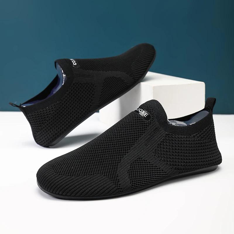 MAEDEF Zomer   Casual Herenschoenen Mode Zachte Zool Ademend Buiten Platte Schoenen voor Mannen Lichte Sneakers 36 black