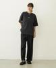 Milkfed Casual Embroidery Bar Wide Shorts Charcoal Women's Tee,