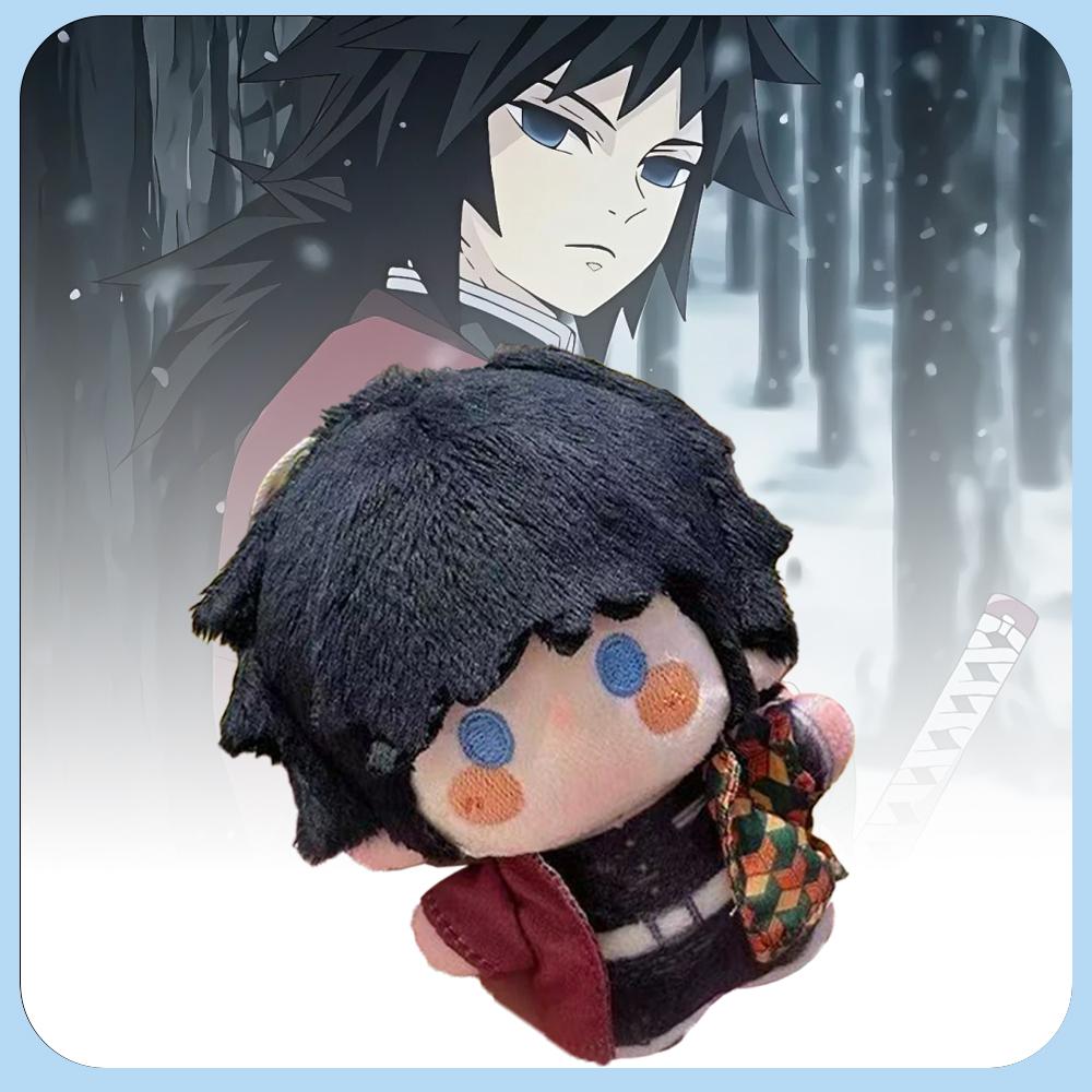 10cm Demon Slayer Tomioka Giyuu Plush Toys Figure Toys Cartoon Game Anime Cosplay Toy Body Squeaking Plush Pendants