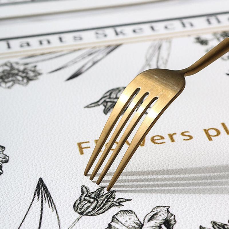French Print Western Restaurant Heat-Insulating Mats Pu Leather Placemat Waterproof And Oil-Proof Table Mats