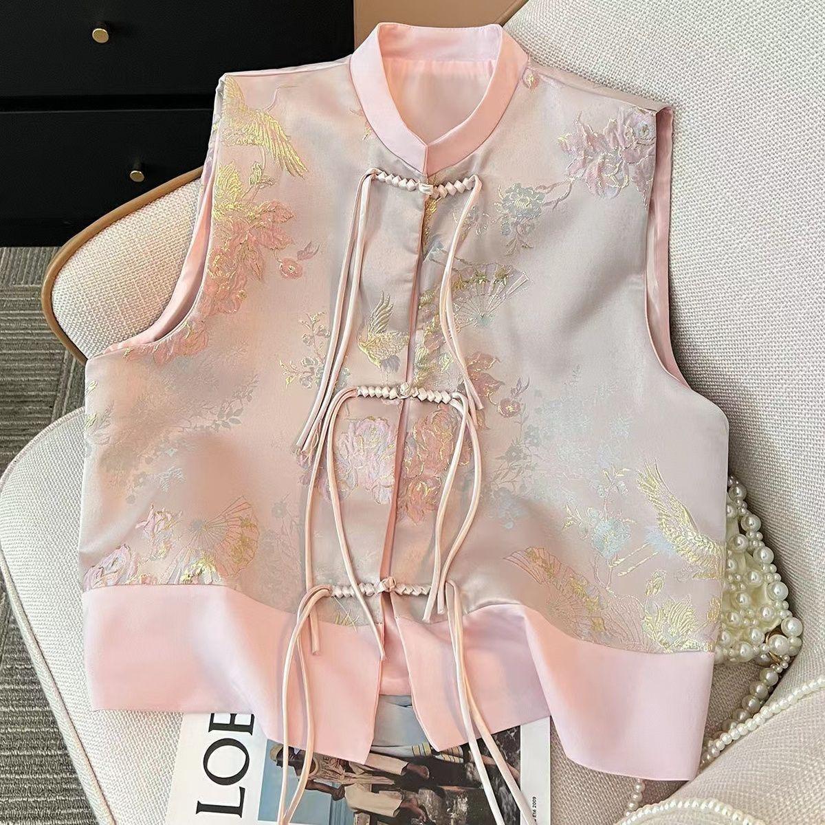 

Женский жилет, модный, высокого класса, с ретро-принтом, жаккардовый, тренд 2025, новый жилет-топ 3XL [Recommended 138-75kg]