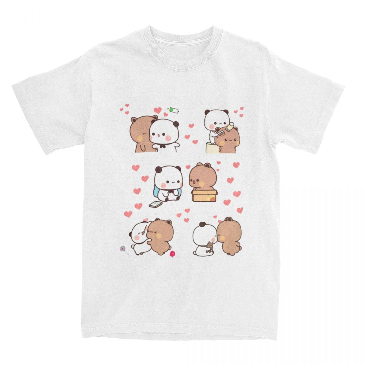 Bear And Panda Bubu Dudu Balloon T Shirt Unisex Cotton T Shirts Summer ONeck Novelty Tee Shirt Cheap Oversized Clothes S