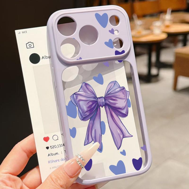 Colorful Bowknots Case For iPhone 17 Pro Max For iPhone 16 15 14 13 Pro Max Luxury Hybrid TPU+PC Clear Back Hard Cover