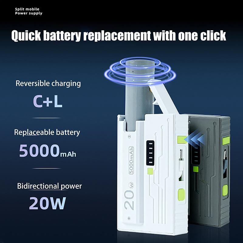 21700 Akku-Ladegerät-Gehäuse DIY Powerbank-Box 20W Typ-C Schnellladung Handy Universelles Kit - Ohne Akkus