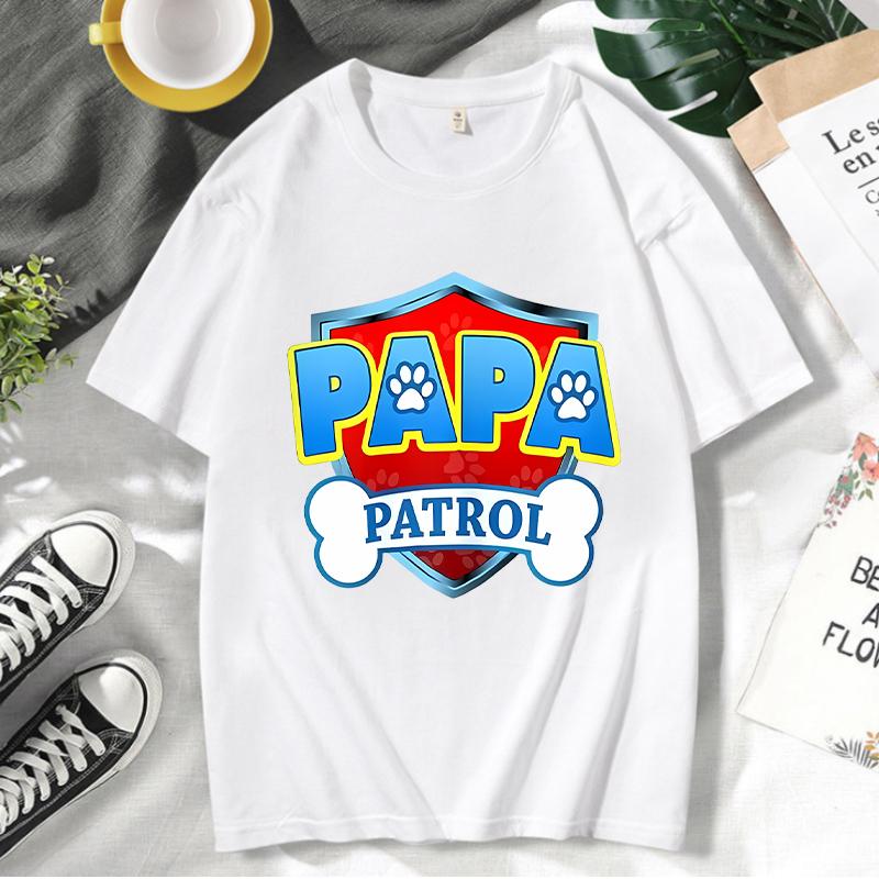Paw Patrol Parent-child T-shirts Anime Cartoon Cute Child Clothing Kids Summer Fashion Short Sleeved Shirt Gift