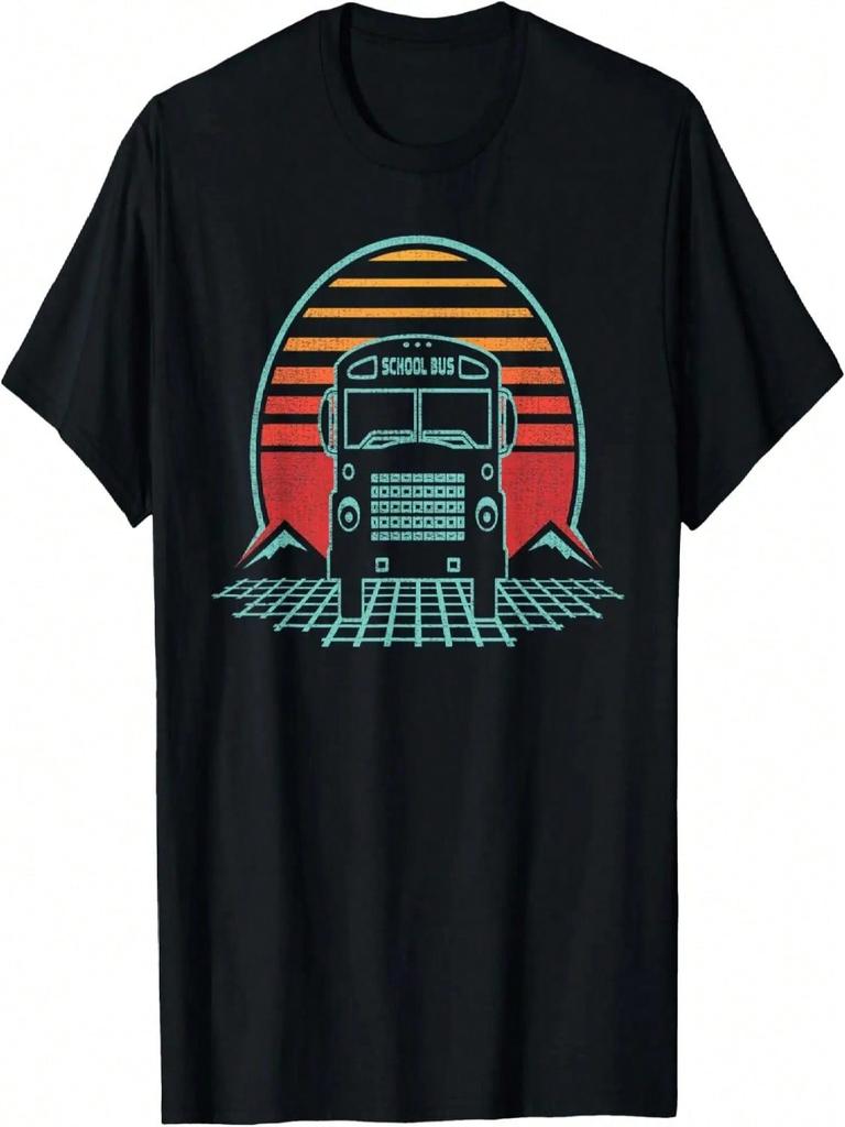 School Bus Driver Retro Vintage 80s Style Gift T-Shirt
