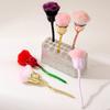 Nail Art Brush Soft Bristles Comfortable Grip Manicure Brush Artificial Fiber Wool Rose Flower Shape Nail Brush Manicure Tool