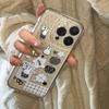 Black Apple Miffy Rabbit Transparent Space Phone Case for Apple 17/16/15/13 Pro Max, 12/11.