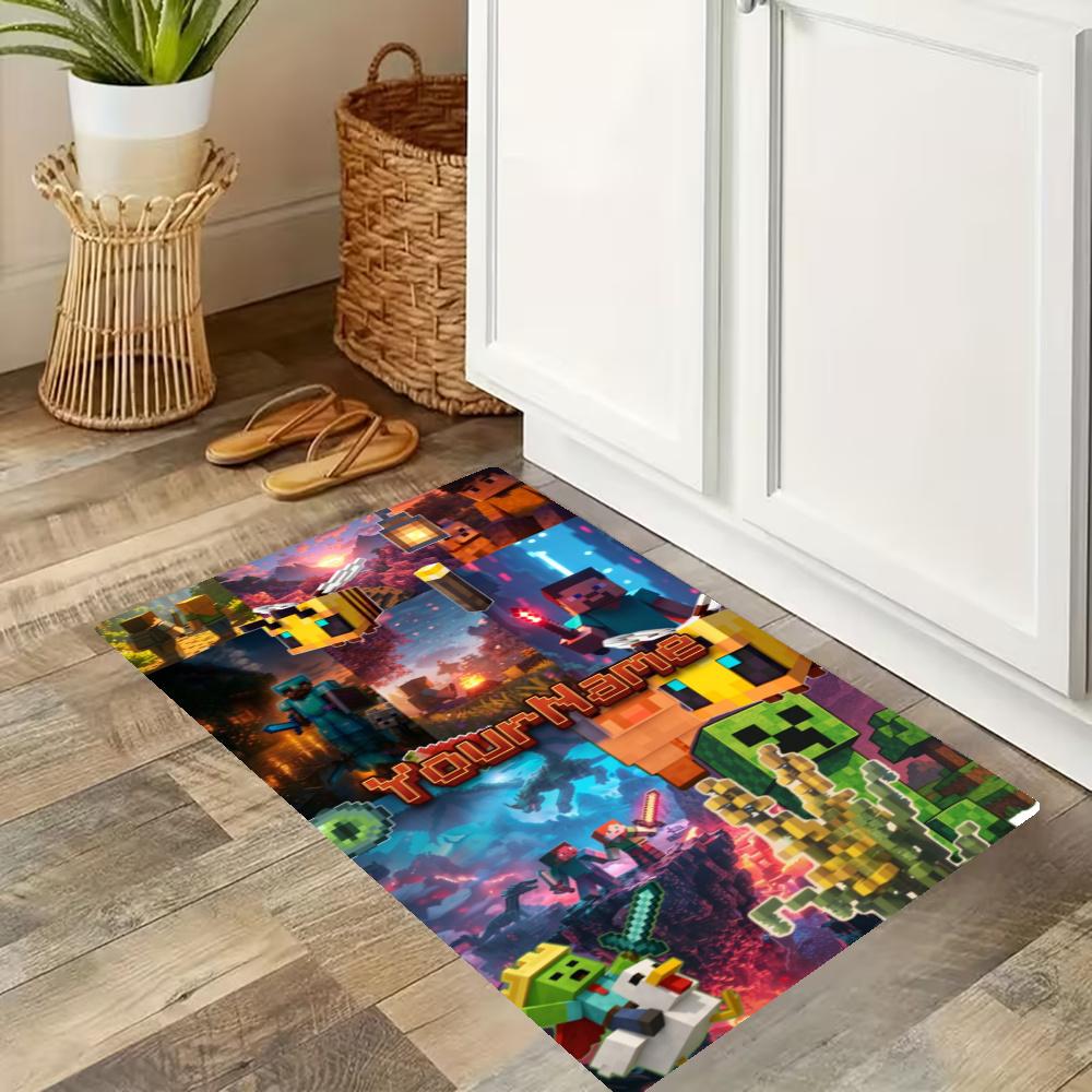 Minecraft Customize Your Name Kitchen Rug Runner Rug Laundry Mat Hallway Entryway The Best Gift Choice
