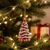 Holiday Room Accent Ornament in Acrylic, Christmas Tree Theme, 3.14 In with Loop for Home, Wreath, and Shelf Use