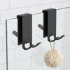 Stainless Steel Shower Door Hook Double Sided Heavy Duty Door Mount Hook Sturdy Rustproof Bathroom Organizer Hook