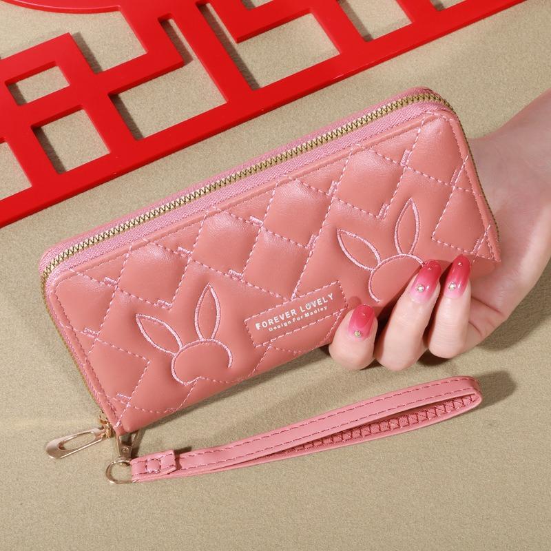 New Wallet Korean Version Cute PU Long Zero Wallet Large Capacity Women's Multi Card Zipper Handheld Phone Bag