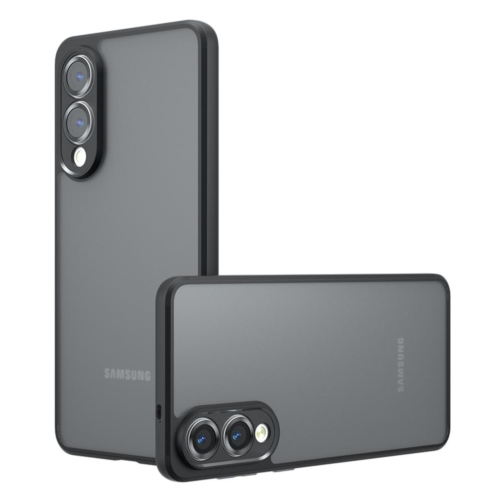 

For Samsung Galaxy S25 Edge Case Skin-Touch TPU+PC Matte Phone Shell,Transparent Black Type A