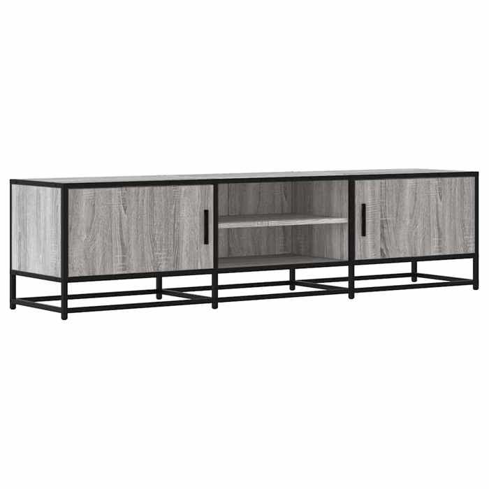 VidaXL Meuble TV sonoma gris 160x35x41 cm bois d'ingénierie et métal, banc TV, meuble hifi, centre de divertissement, buffet 848847