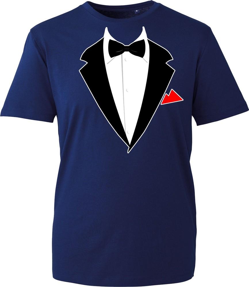 Unisex Tuxedo T Shirt Funny Bow Tie Suit Costume Graphic Tee Fancy Dress Top S