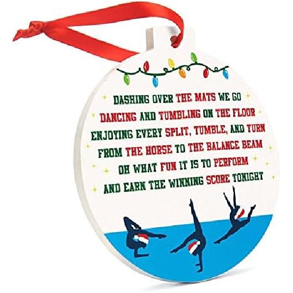 ChalkTalkSPORTS Керамическое круглое украшение для гимнастики | Силуэт Jingle All the Way