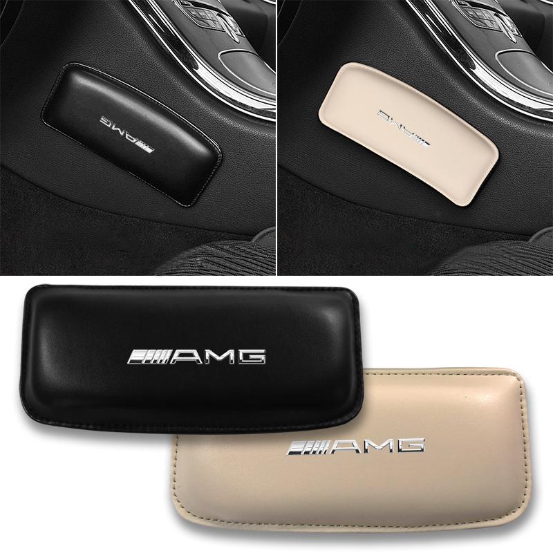 PU Leather Car Knee Pad Cushion Auto Interior Pad Elastic Cushion For Mercedes-Benz AMG C500 C200 C300 A B C E GLA CLA GLK GL ML GLE