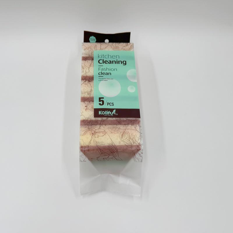 

Three-Layer Oil-Repellent Dishwashing Sponge and Scouring Pad