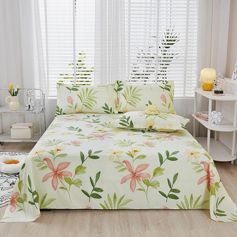 Cotton Bed Flat Sheet for Double Bed Plain Solid Color Top Sheets Single/Queen/King Flat Bedsheets Home Bed Linen Sheets